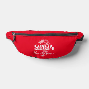 2024 Year Of The Dragon White Fanny Pack