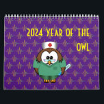 2024 year of the owl calendar<br><div class="desc">Sweet,  funny and adorable cartoon owls calendar for 2024,  because we never laugh nor have enough of cute owls.</div>