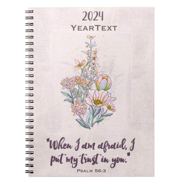2024 Year Text Notebook Psalm 56:3 (Front)