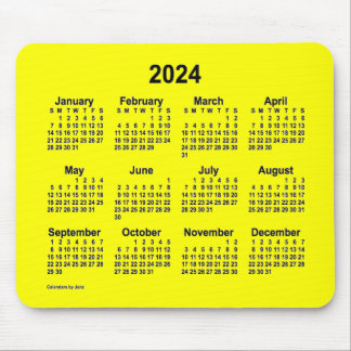 2024 Yellow Calendar by Janz Mouse Pad