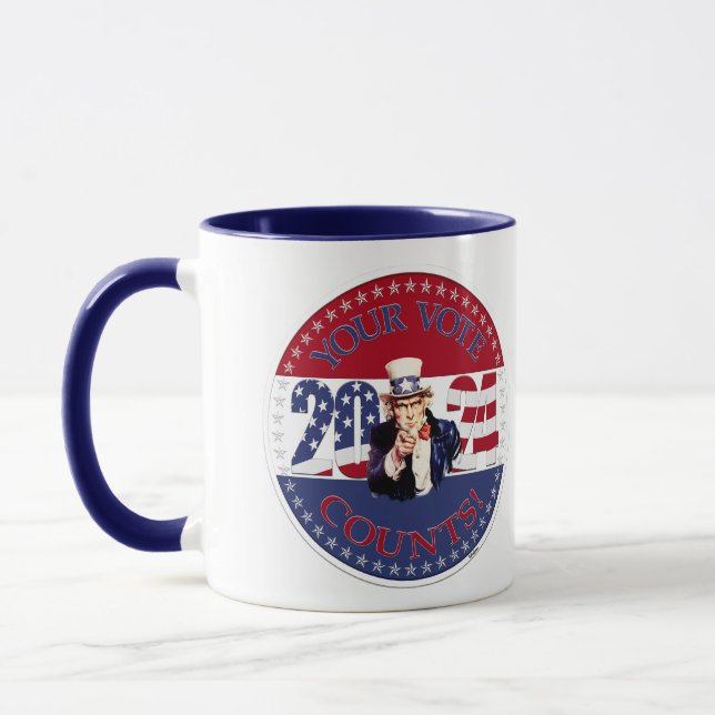 2024 Your Vote Counts Uncle Sam Mug (Left)