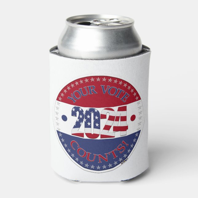 2024 Your Vote Counts USA Flag Can Cooler (Can Front)