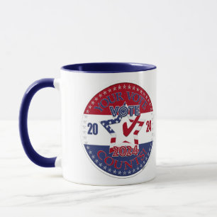 2024 Your Vote Counts VOTE 2024 Star Check Mark Mug