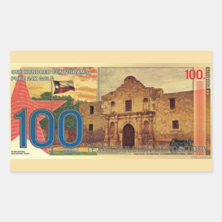 2025 100 Centigram Gold Aurum Texas The Alamo Sticker