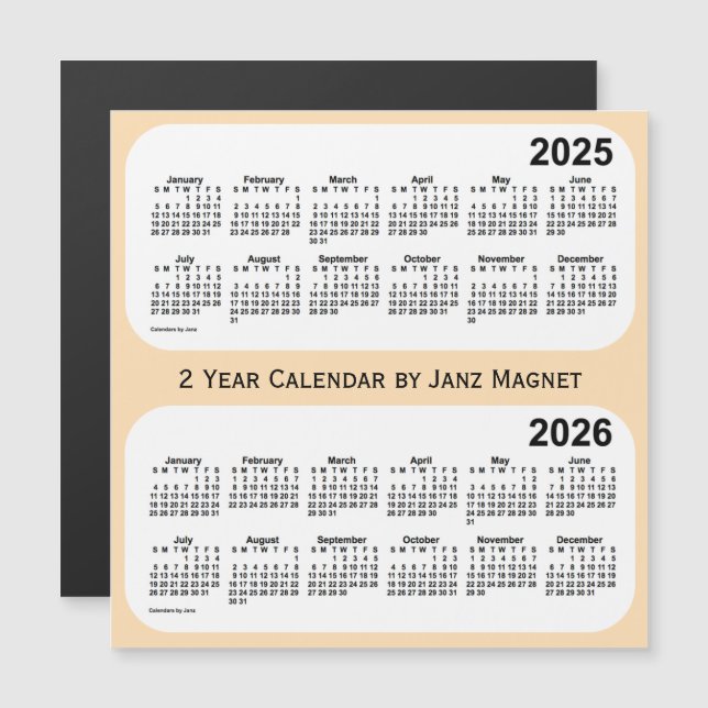 2025-2026 Wheat 2 Year Calendar by Janz Magnet (Front/Back)