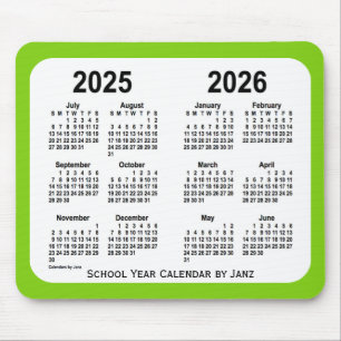 2025-2026 Yellow Green School Calendar by Janz Mouse Pad