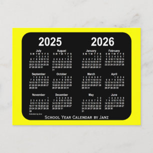 2025-2026 Yellow Neon School Calendar by Janz Postcard