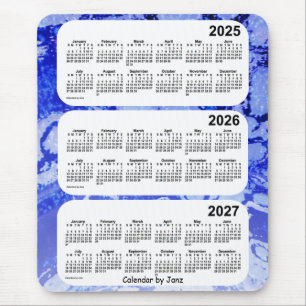 2025-2027 Blue Galaxy 3 Year Calendar by Janz Mouse Pad