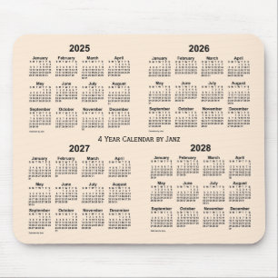 2025-2028 Antique White 4 Year Calendar by Janz Mouse Pad