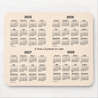 2025-2028 Antique White 4 Year Calendar by Janz Mouse Pad