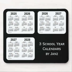 2025-2028 Black Neon School Year Calendars by Janz Mouse Pad
