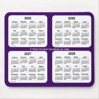 2025-2028 Purple Holiday Calendar by Janz Mouse Pad
