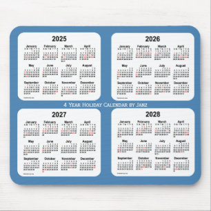 2025-2028 Steel Blue Holiday Calendar by Janz Mouse Pad