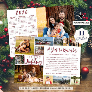 2025 A Year To Remember 11 Photo 2026 Calendar Holiday Card