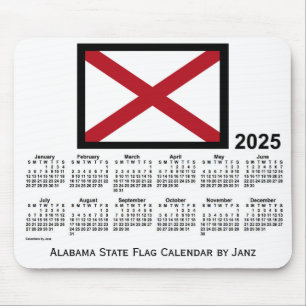 2025 Alabama State Flag Calendar by Janz Mouse Pad
