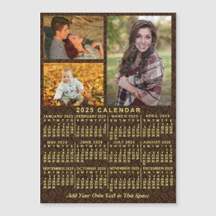 2025 Année civile Coffee Beans 3 Photos Magnet