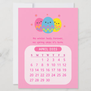 2025 April Monthly Motivational Easter Calendar Invitation