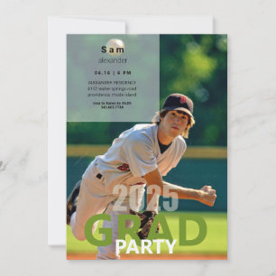 2025 Baseball Photo Graduation Party  Invitation
