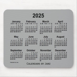 2025 Battleship Grey Calendar by Janz Mouse Pad