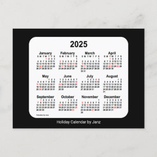 2025 Black Holiday Mini Calendar by Janz