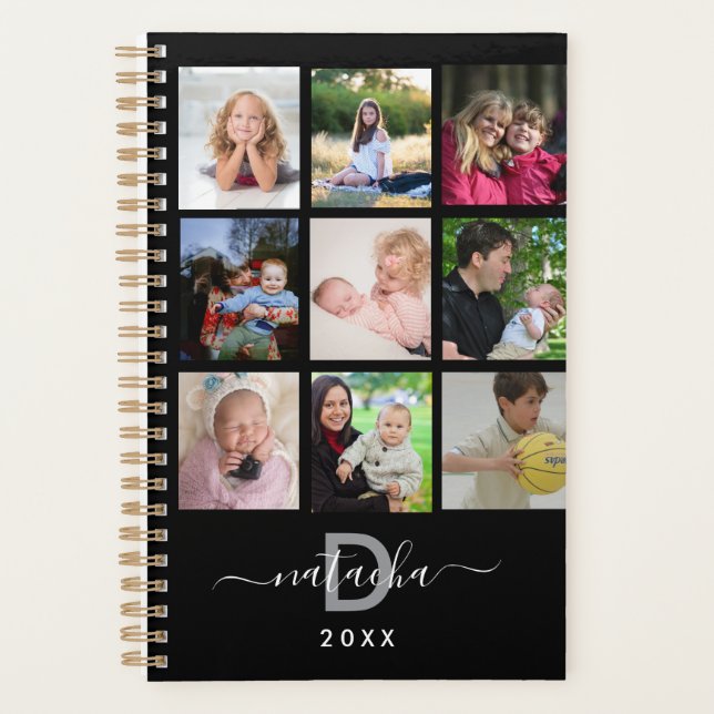 2025 black Modern Create Your Own Custom Family  Planner (Front)