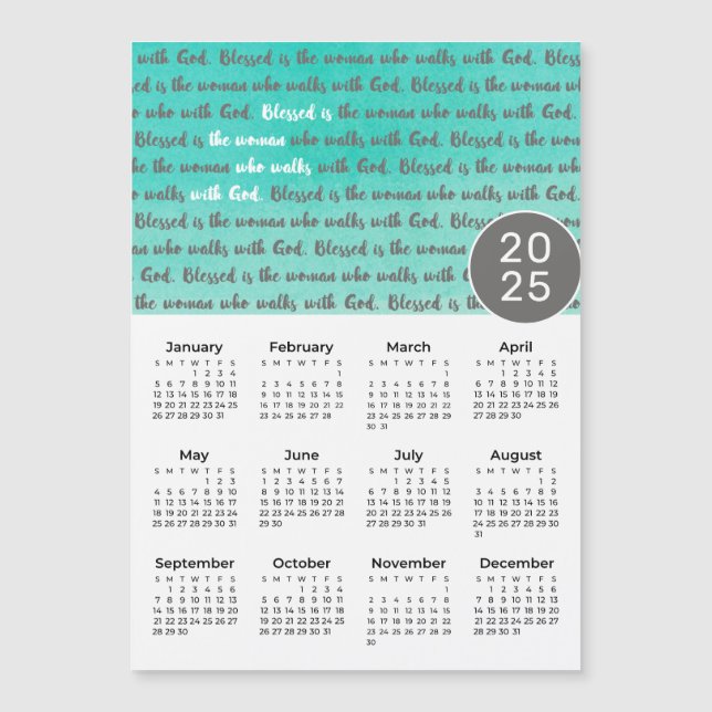 2025 Blessed is the Woman Magnetic Calendar (Front)
