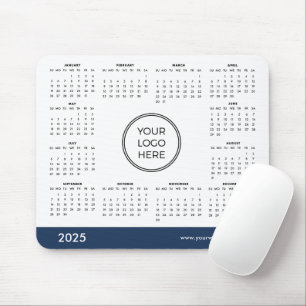 2025 Blue Business Calendar Mouse Pad