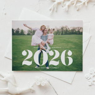 2025 Bold Typography Horizontal Photo New Year Holiday Postcard