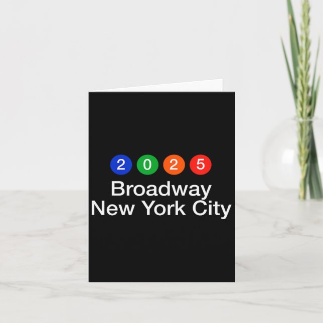 2025 Broadway New York City Subway Style New Year' Card (Front)