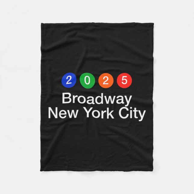 2025 Broadway New York City Subway Style New Year' Fleece Blanket (Front)