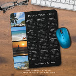 2025 Calendar 4 Photo Collage Personalized Colour Mouse Pad<br><div class="desc">Create your own personalized, custom colour 2025 calendar photo mouse pad utilizing this easy-to-upload photo collage template with 4 pictures (keep the tropical beach images or replace with your own photos) and add a name or other custom text in your choice of font style and colour on an editable black...</div>