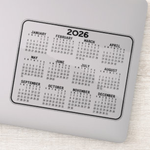 2025 Calendar - black and white mini calendar