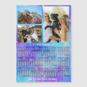 2025 Calendar Boho Watercolor Custom Photo Magnet
