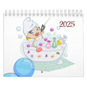 2025 Calendar Bubble Bath Relaxing
