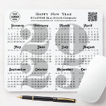 2025 Calendar Business Logo QR code Modern Black Mouse Pad<br><div class="desc">2025 Calendar Business Logo, QR code Modern Black | Grey Minimalist Mouse Pad. All the texts are pre-arranged for you to personalize easily and quickly with your own details. Wish you all a Happy Holidays and an Amazing New Year! For many other card designs, please visit : (Business Holiday Cards)...</div>