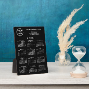 2025 Calendar Business Logo Text on Black Desktop Plaque
