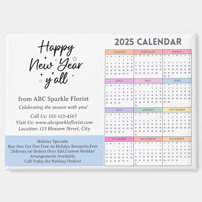 2025 Calendar Business  Magnet (Front)
