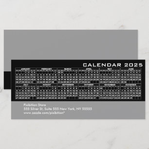 2025 Calendar Business Rack Card Black