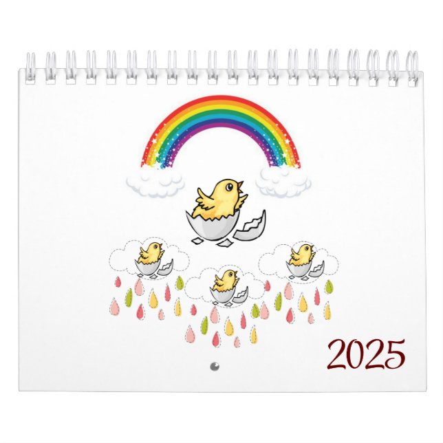 2025 Calendar Chicks Rainbow  (Cover)