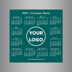 2025 Calendar Company Logo on Teal Green Magnet