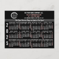2025 Calendar Custom Business Logo Name Black Easy