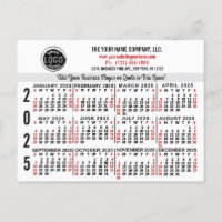 2025 Calendar Custom Business Logo Name White Easy
