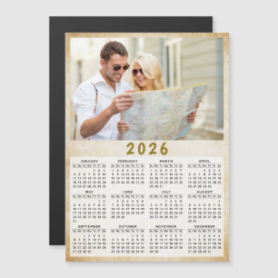 2025 Calendar Custom Photo Full Year Magnetic Card