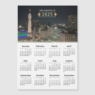 2025 Calendar Indianapolis Monument Magnetic Card