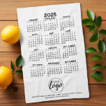 2025 Calendar - logo, business promo Kitchen Towel<br><div class="desc">A logo to this 2025 calendar -- with room to add a few lines of text. A fun item for the New Year to use as a company giveaway. Add a logo to this design.</div>