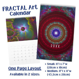 2025 Calendar long - Colourful Fractal Art - Vol.