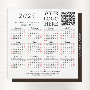 2025 Calendar Magnet Business QR Code Company Logo