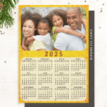2025 Calendar Magnet Family Photo Golden Yellow<br><div class="desc">This 2025 family photo calendar magnet with a golden yellow background is easy to personalize with your custom picture using the template. Click "Personalize" ("View Product Details" / "Personalize") and change the picture to get the result with the same stylish frame-look edges around it. Make your own calendar as a...</div>