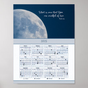 2025 calendar Moon phases, what is man Scripture Poster
