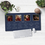 2025 Calendar Navy Blue Modern Photo Collage Desk Mat<br><div class="desc">2025 Calendar Full Year Minimalist Classic Navy Blue Desk Mat Mouse Pad featuring your name and 4 of your favourite photos! 🌟This is for 2025🌟 This version is in chic Navy Blue, but the colours can easily be customized! Please contact us at cedarandstring@gmail.com if you need assistance with the design...</div>